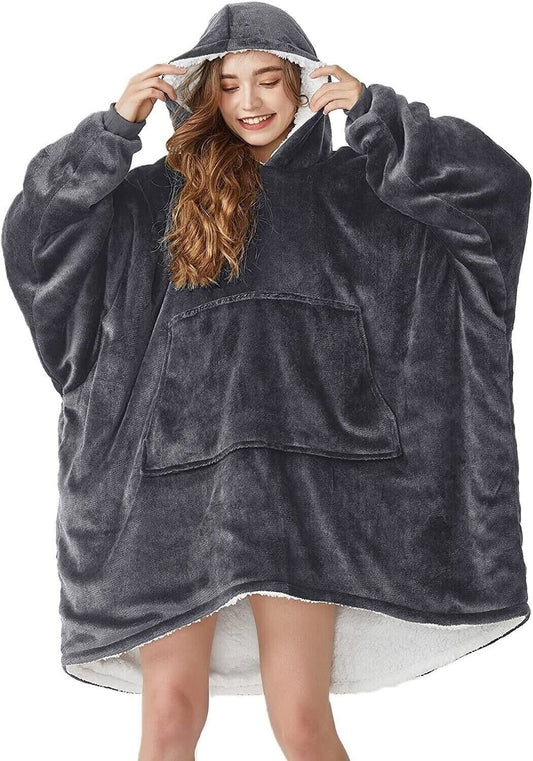 Hoodie Blanket Oversized Ultra Plush Sherpa Big Giant Hooded Sweatshirt